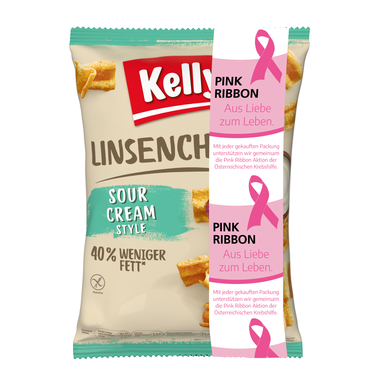 Kelly's Linsenchips Sour Cream Pink Ribbon